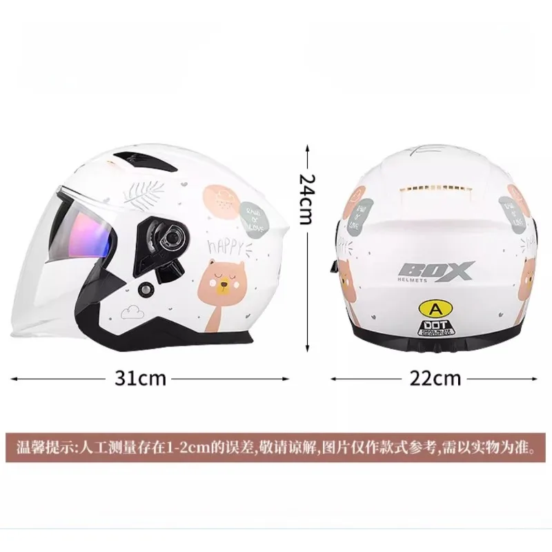 RSV BOX-106 دراجة نارية خوذة الرجال النساء الصيف تنفس خفيفة الوزن سكوتر 3/4 عدسة مزدوجة ركوب خوذة 4 مواسم