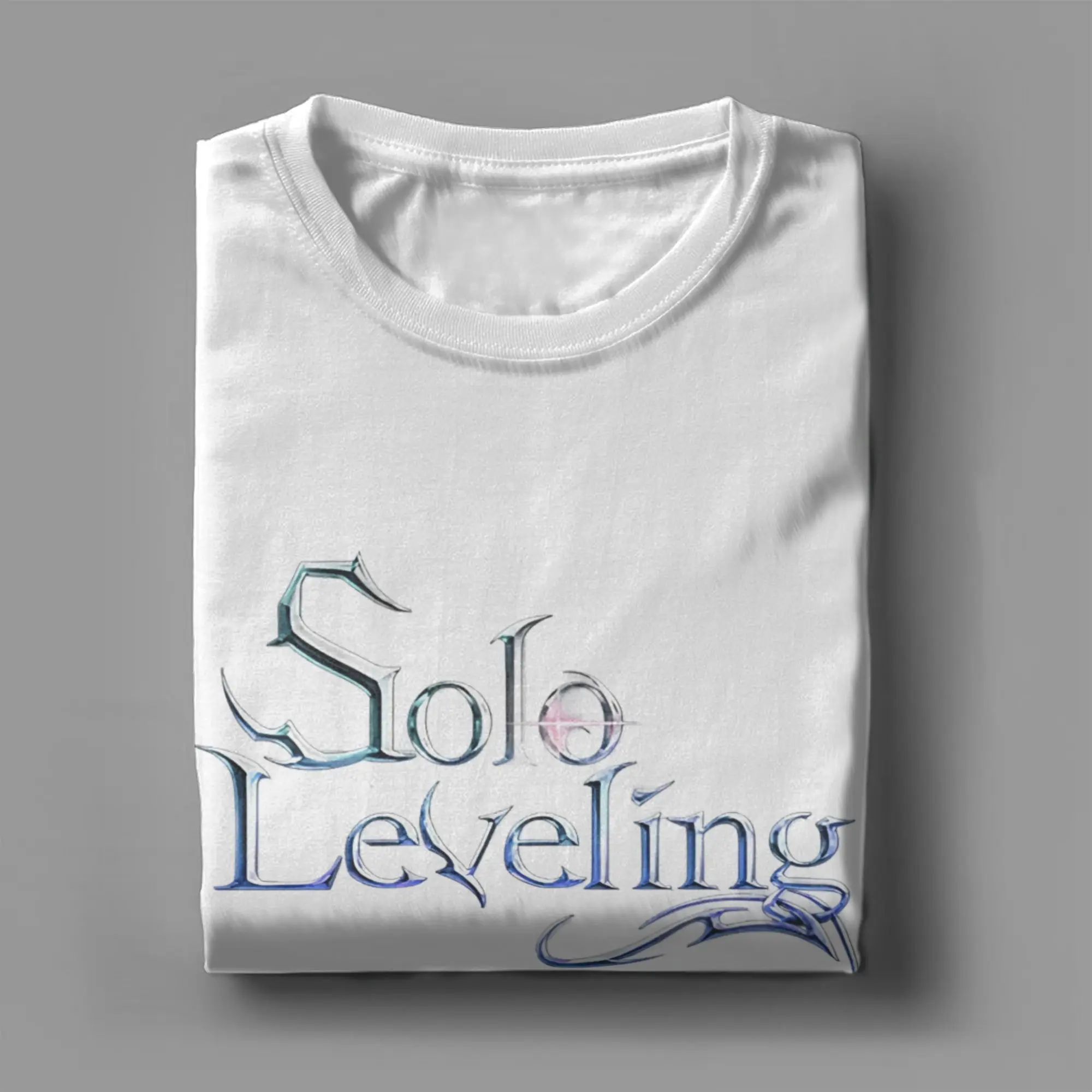 Camisetas de dibujos animados de nivelación individual de Anime para hombre, camisetas de algodón puro, camiseta de manga corta con cuello redondo, camisetas con estampado con dibujo