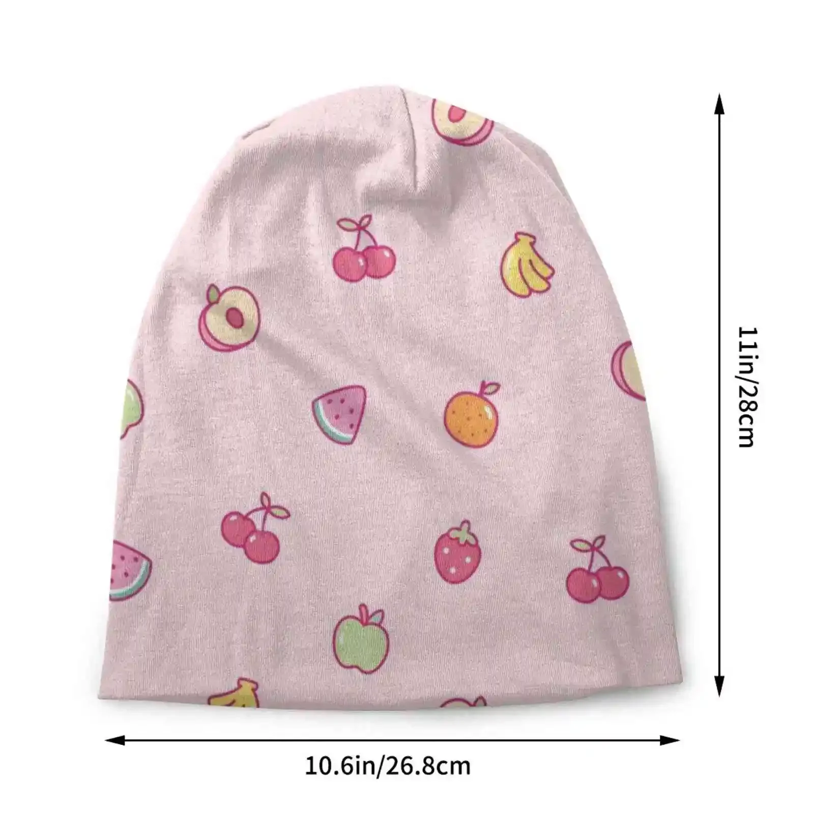 Fruits Knitted Hat Warm Beanie Outdoor Caps Cute Pattern Kawaii Fruit Fruity Acnh Pink Pastel Patterns Strawberry Cherry Banana