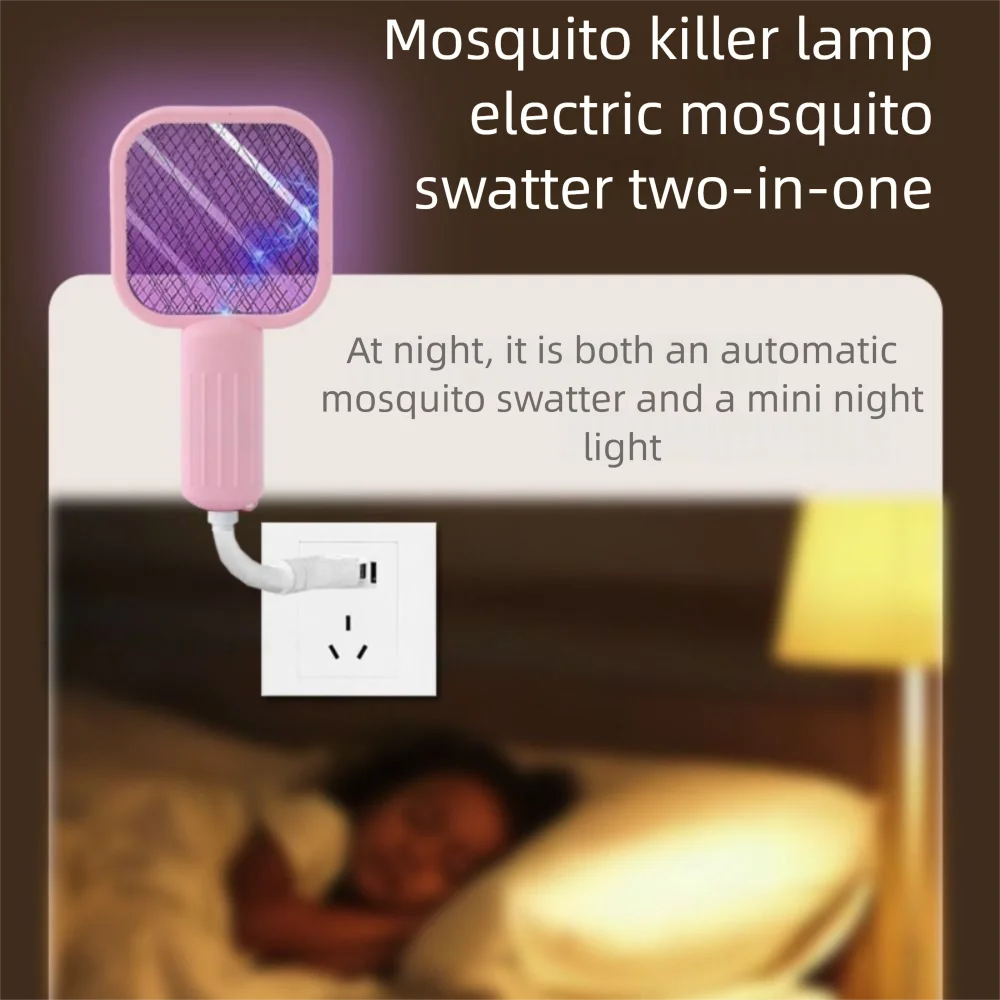 

Mini USB Mosquito Swatter UV Light Electric Shock Mosquito Killer Lamp Portable Simple Fly Bug Zapper Summer