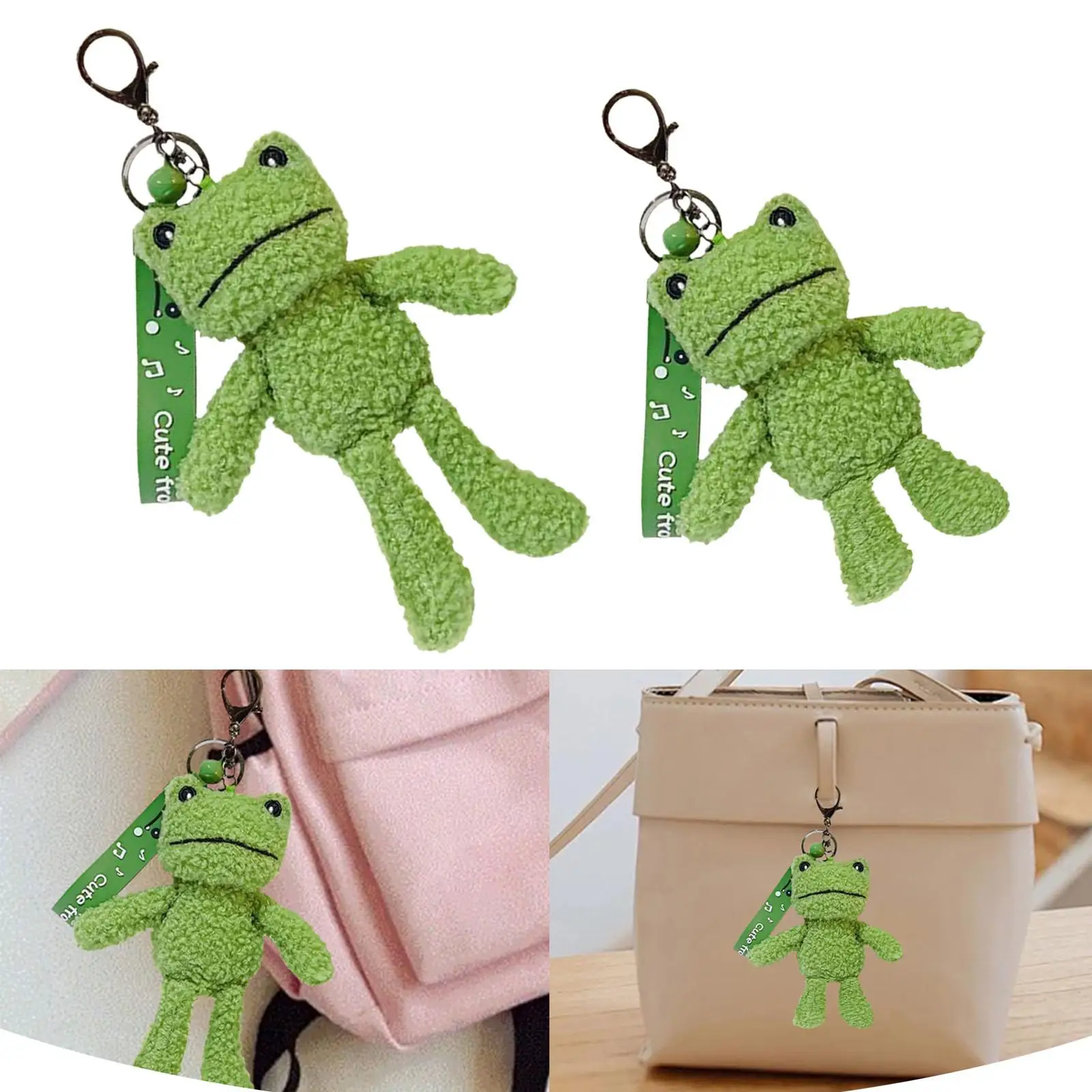 Frog Plush Toy Keychain Bags Hanging Decoration Unique Charming Pendant Key Chain for Lovers Friends Family Women Holiday Gifts