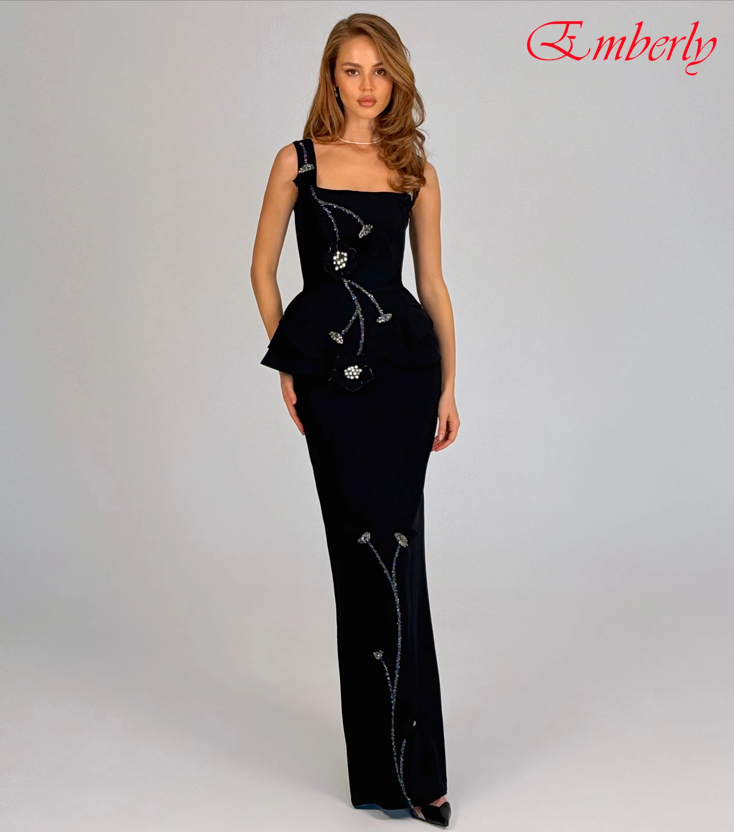 

Customized Straight Square Collar Elegant Formal Evening Dress Delicate Bespoke Occasion Gowns Fashion Modern Party Dress