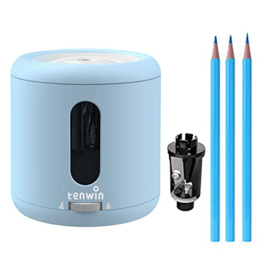

tenwin Electric Pencil SharpenerBattery Powered and Portable Pencil Sharpeners Kid Blade to Fast Sharpen Suitable for NO.2/Colo