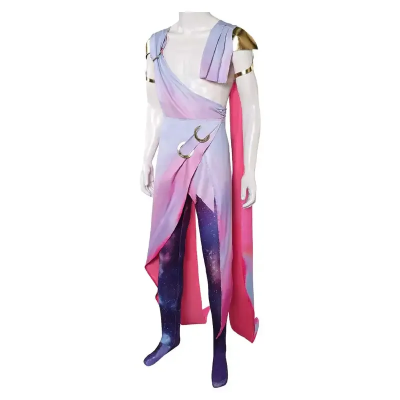 

asdh8@Arcane Viktor Cosplay Men Fantasy Pink Purple Shirt Pants Armband Game LoL Costume Disguise Outfits Male Halloween Carniva