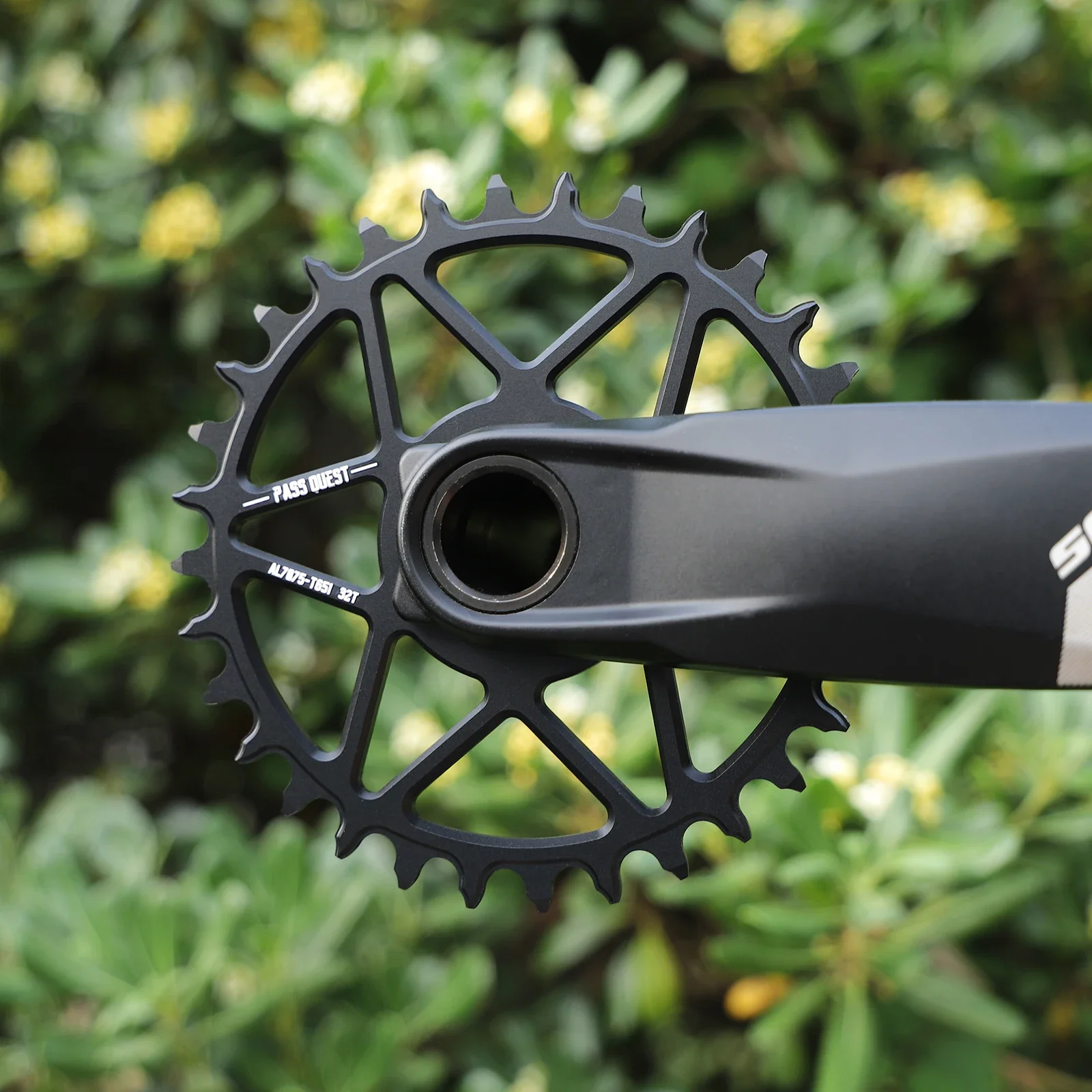 PASS QUEST-MTB Sepeda Crankset Lebar Sempit, Hitam, Dudukan Langsung untuk DUB X1 XX1 X01 X0 X9 GX NX SX GXP, Sepeda Kerikil 28-44T, Diskon 0Mm