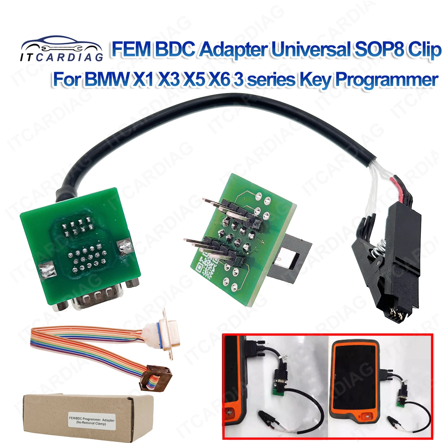 

EM BDC Adapter Universal SOP8 Clip for Xhorse Key Tool Plus VVDI PROG CGDI ACDP for x1 x3 x5 x6 3 series Accessories Component