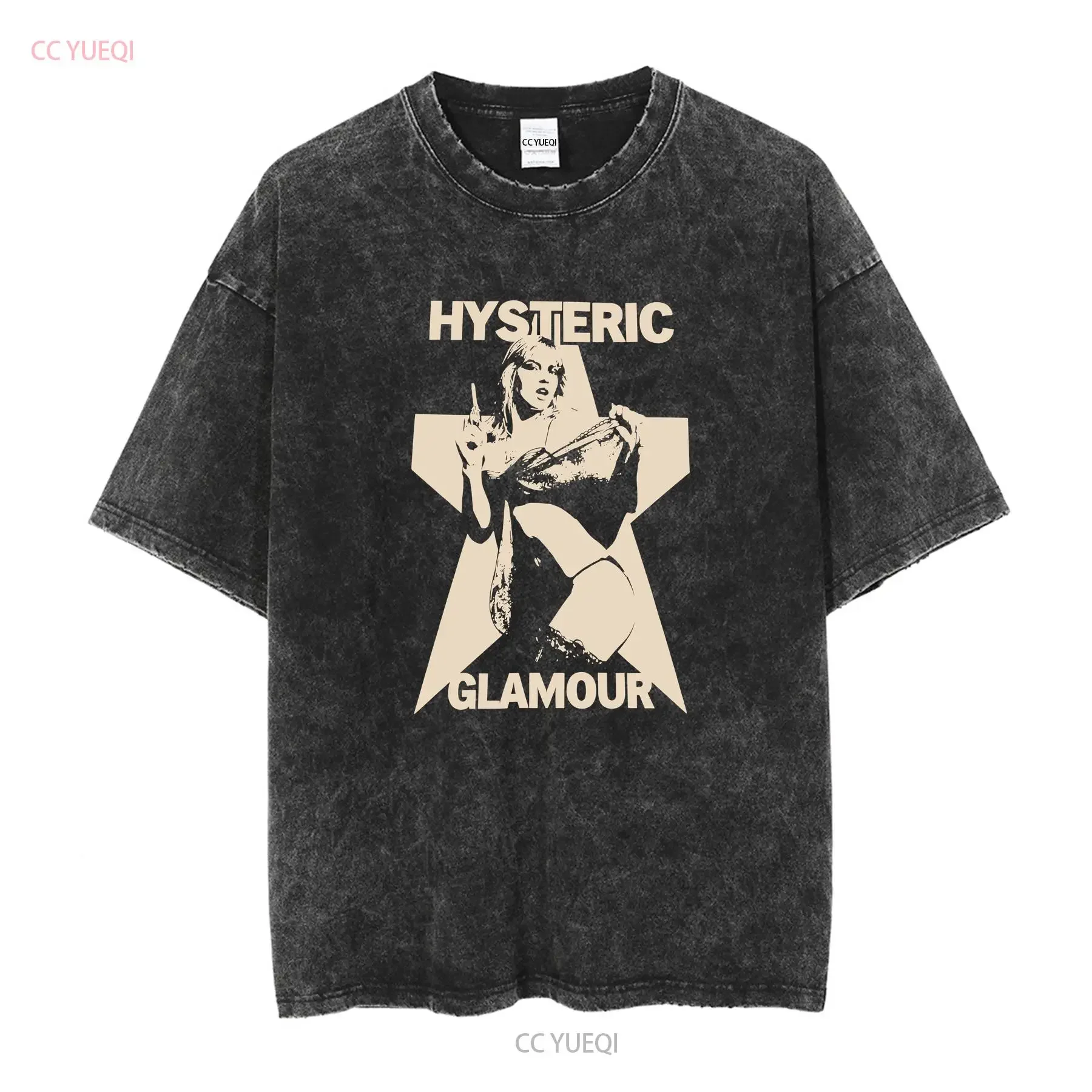 تي شيرت Comdot Yamato Hysteric Glamor His Girl يصعب الحصول على تي شيرت بأكمام طويلة أو قصيرة عتيق مغسول قليلاً ملابس الشارع مريحة