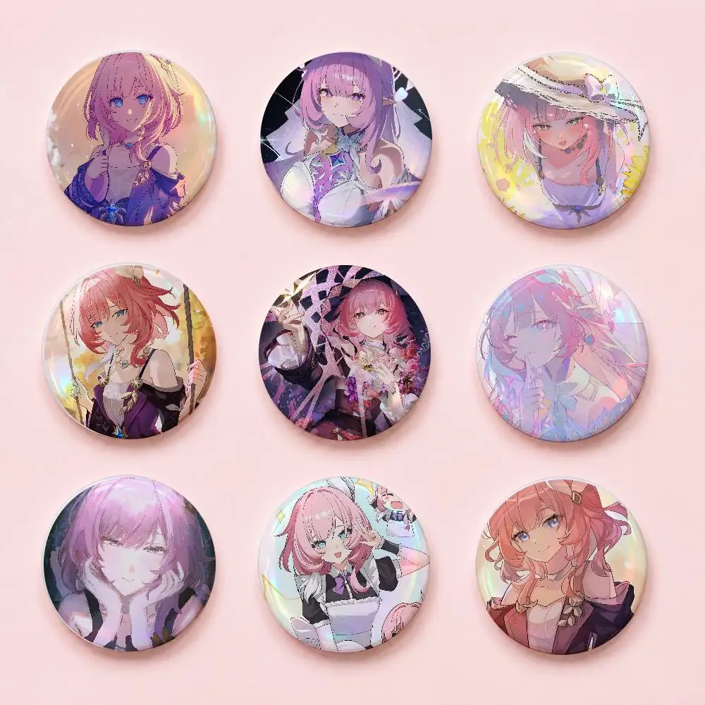 Cyresnes Hos-e-nkai Star Rail Cute Round Pin Badge Set For Anime Game Music Cartoon Fans Backpack Denim Jacket Hat Decoration