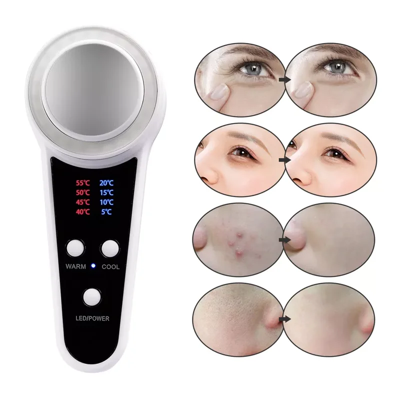 Hot and Cold Light Photon LED Therapy Beauty Device Facial Lifting Skin Whitening Rejuvenation Device