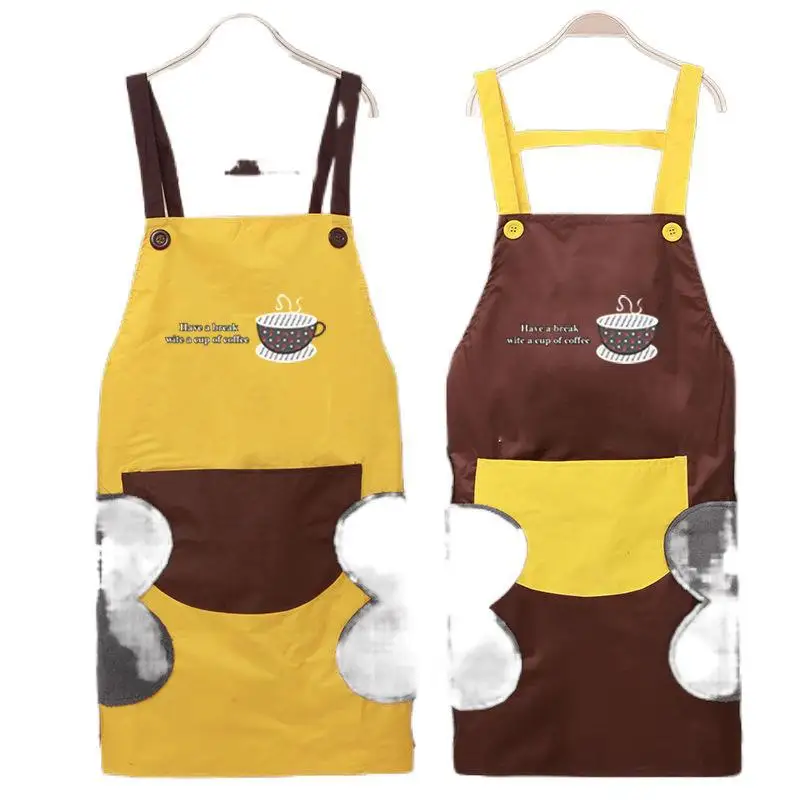 Washable apron women\'s fashion kitchen household adult waterproof and oil proof household cooking dirt resistant baking Bib