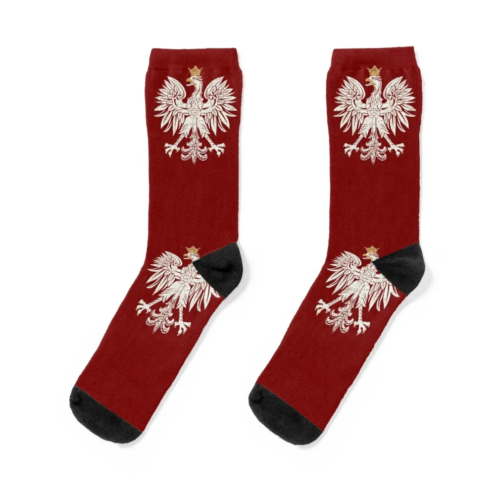 

Polish Eagle Shield V01 Socks funny sock Thermal man winter snow men cotton high quality Ladies Socks Men's