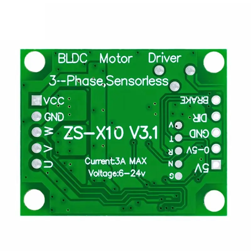 B29C-3X DC6-20V 60W 12V Brushless Motor Driver Board BLDC Speed Controller 3-Phase Governor Hallless Switch Module With Cable