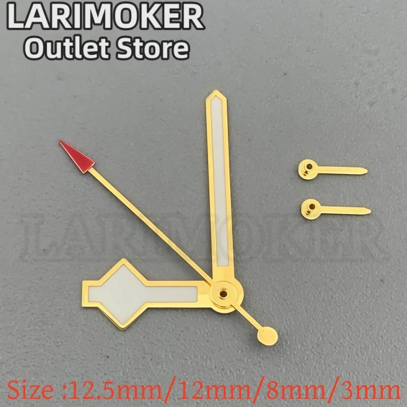 إكسسوارات ساعة LARIMOKER VK63 VK64 عقارب ندفة الثلج الذهبية والأحمر والأسود لحركة الكوارتز VK63/VK64 لساعات الرجال
