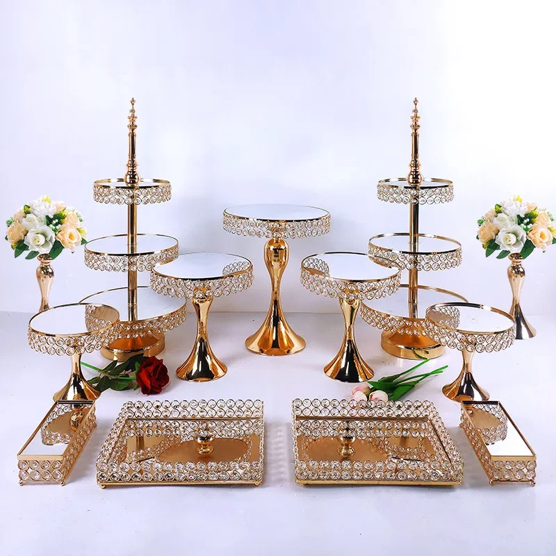 Wedding Dessert Table Decoration Gold Silver Cake Three Layer Dessert Rack Decoration Display Rack Iron Cake Rack