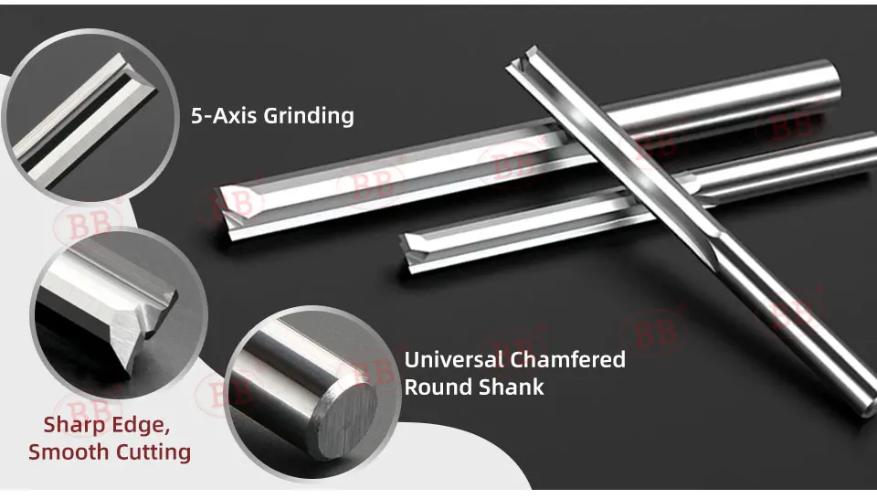 BB Straight End Mill 2 Flöten 4F 6F Slot Vollhartmetall-Fräser 4 6 8 12 Schaft CNC-Gravierfräser MDF EVA-Schaum – Detail 8