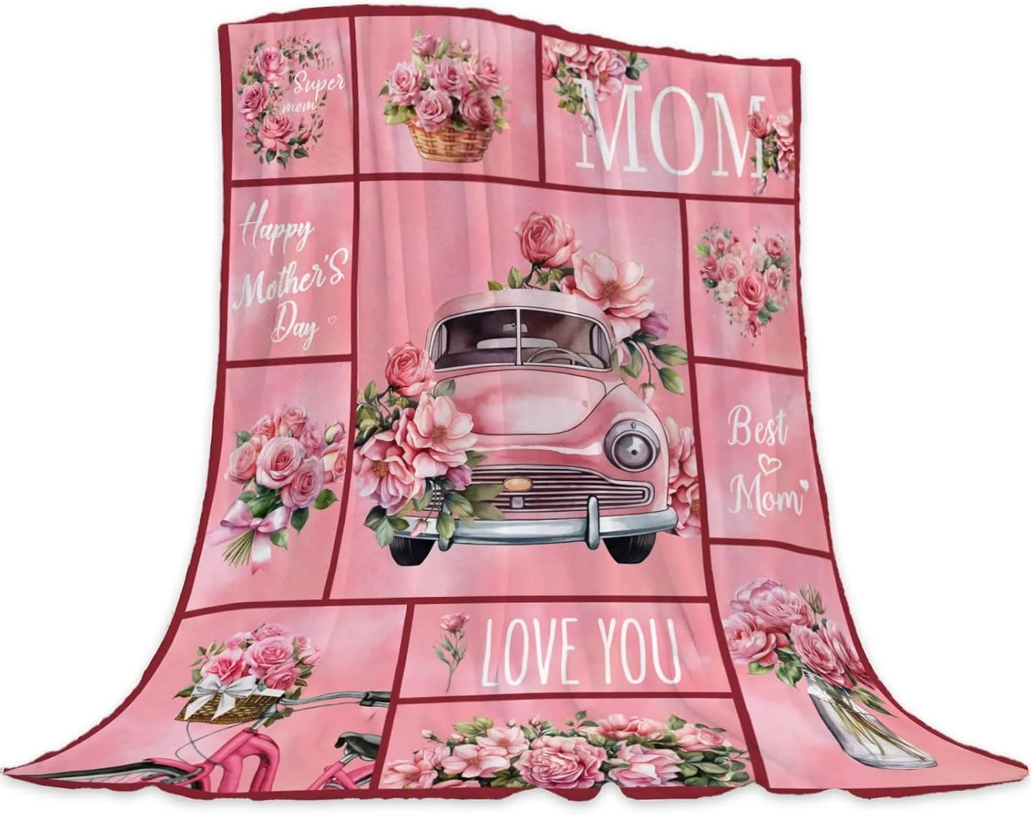 

Perfect Gift to Mom Pink Blanket for Anniversary Birthday Mothers Day Fathers day for Mom Dad Wife Sister Grandma Abuela Throw