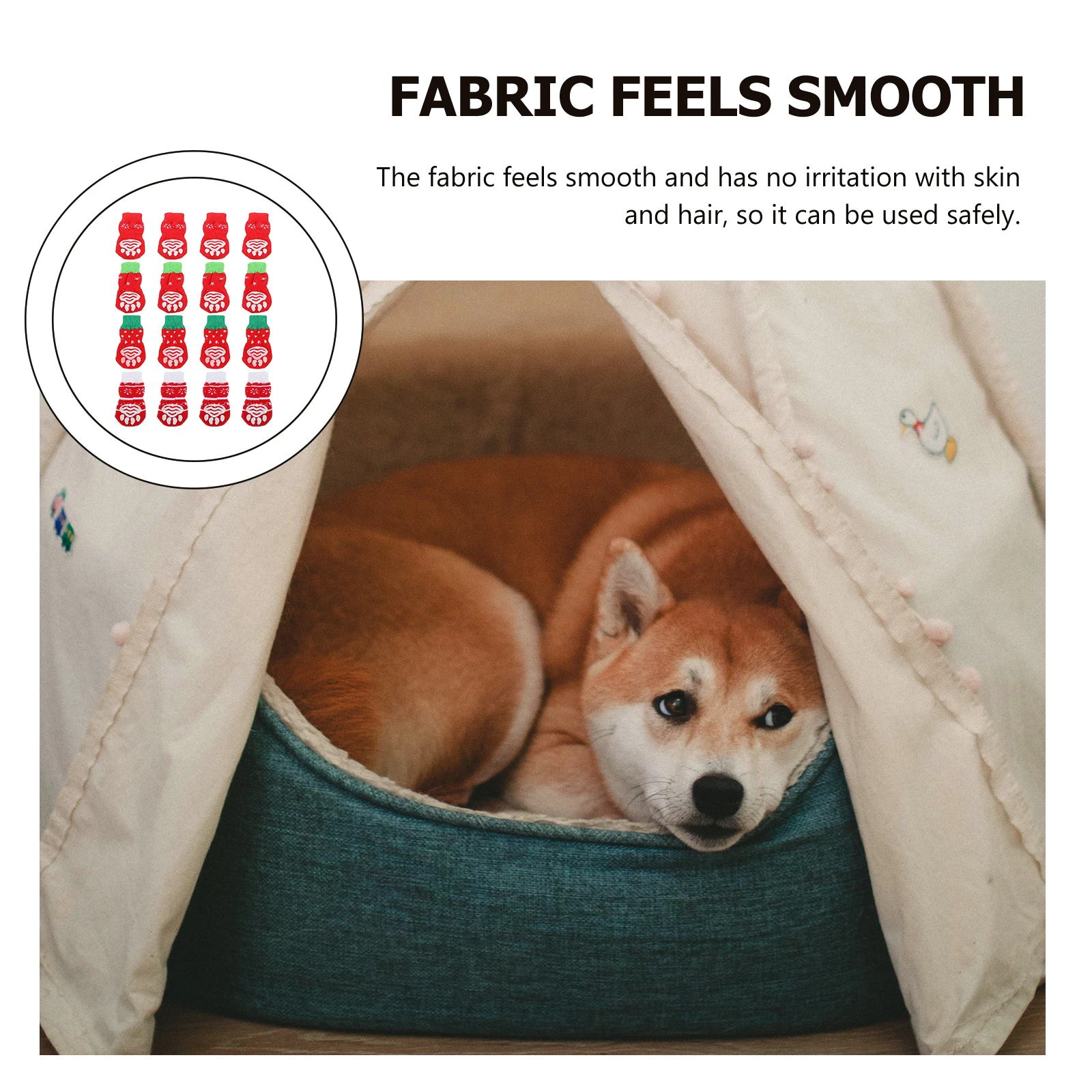 

16Pcs Anti-Slip Warm Pet Socks Durable Footwear Dog Paw Protectors Quiet Non-Slip Socks for Cold Winter Snow Pet Paw Protectors