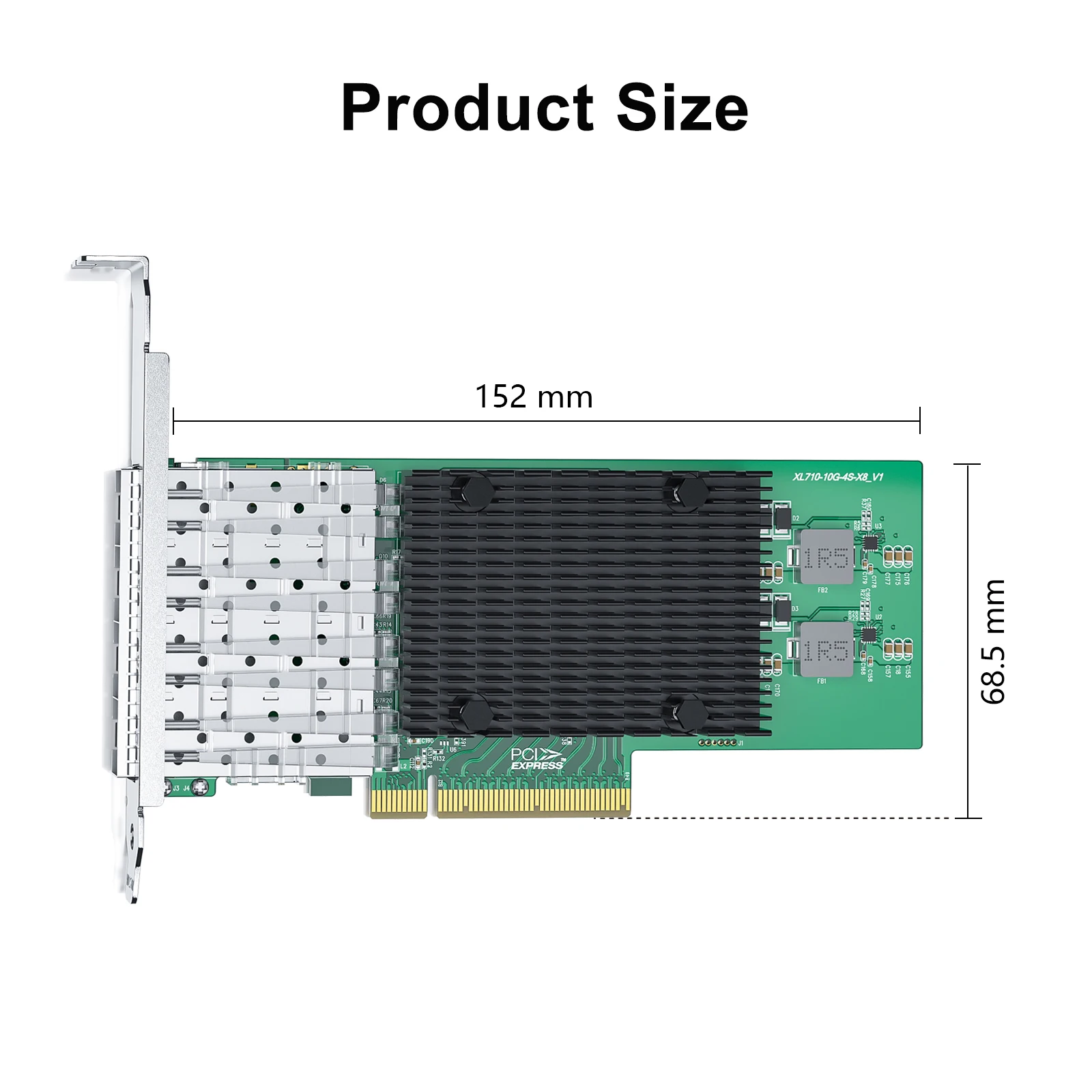 10Gb NIC Network Card, Quad SFP+ Port, with Original Intel X710-BM1 Controllers, Ethernet LAN Adapter, Compare to Intel X710-DA4