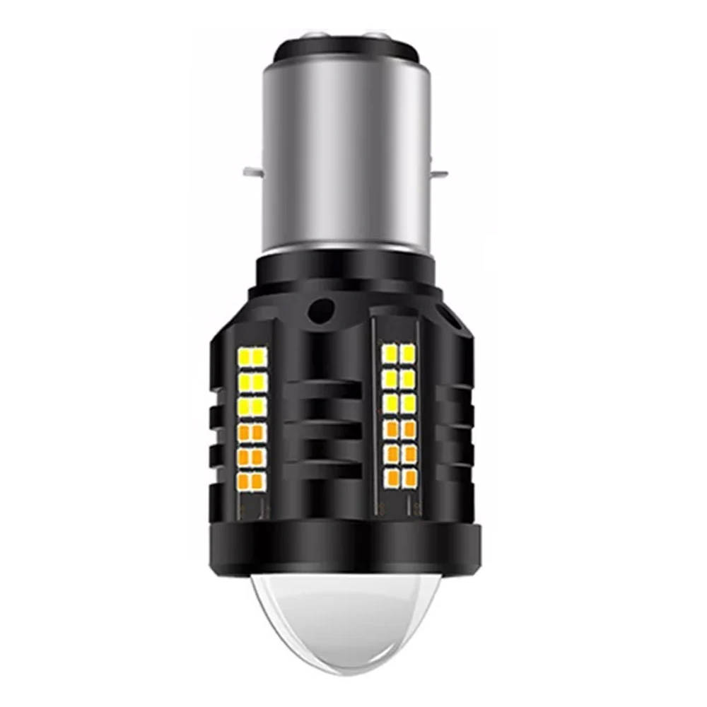 H4 LED Headlight for Motorcycle BA20D P15D Bulbs White Yellow High Low Beam Projector Lens Fog Lamp Motorbike Headlamp