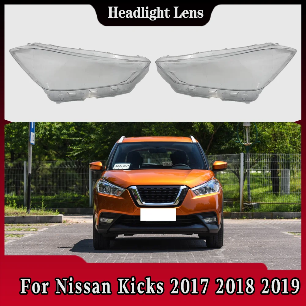 

Для Nissan Kicks 2017 2018 2019, крышка передней фары автомобиля, прозрачный абажур из плексигласа, замена оригинального корпуса объектива