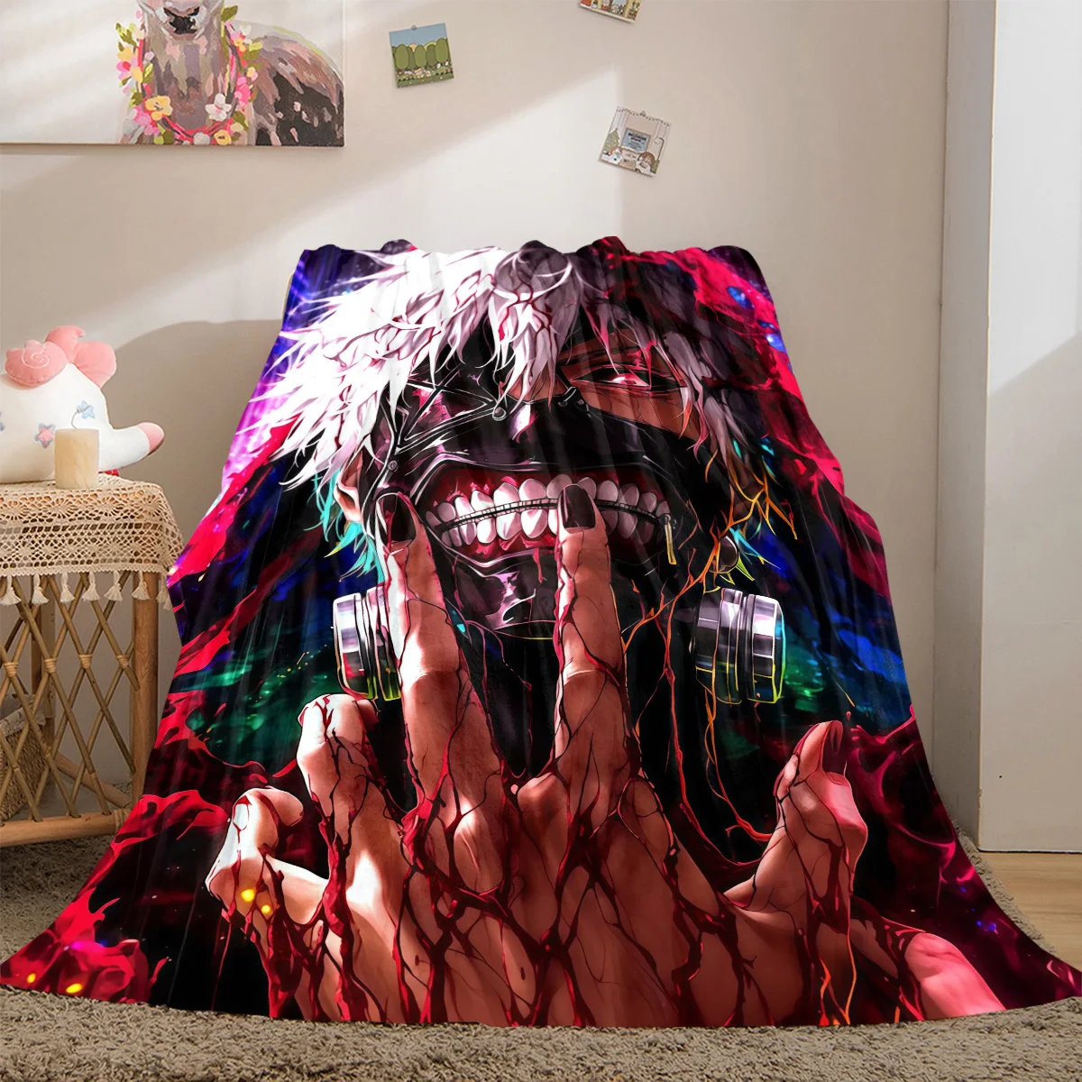 Tokyo Ghoul Luxury Flannel Lightweight Blanket Home Decor Sofa Bed Travel Cover Family Gift LXRa21