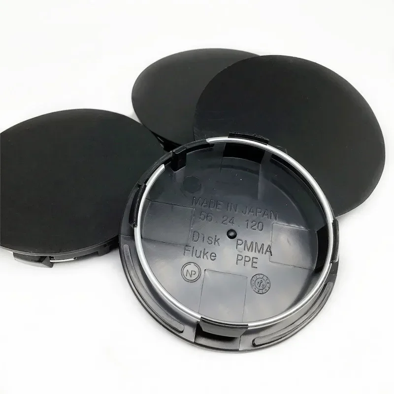 4pcs 70mm No Logo Auto Rims Cover Black 56.24.120 5624120 Wheel Center Cap Hubs