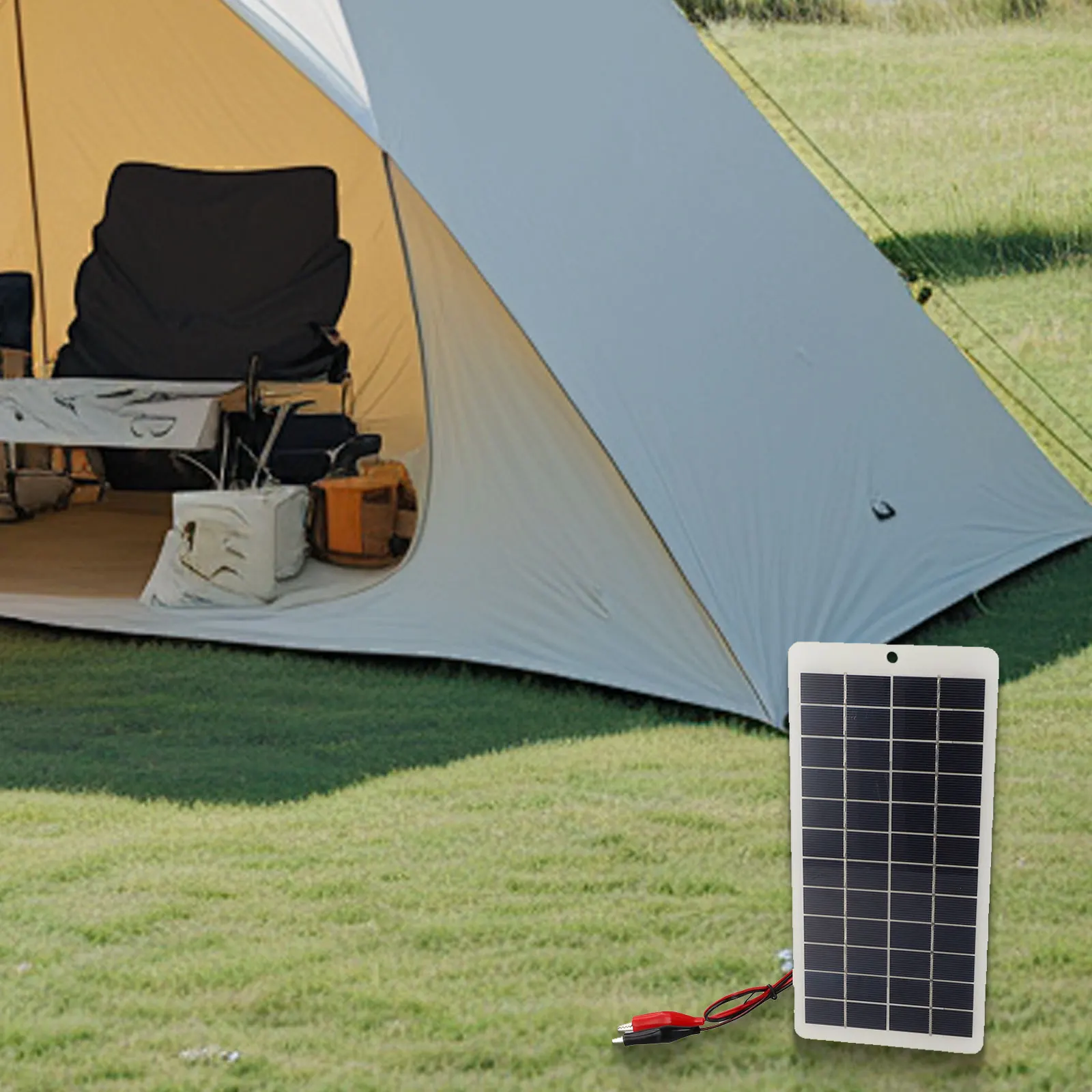 12V Battery Charger 10W Solar Charger Outdoor Activities 250x120mm for ideal For Charging Devices Suitable For Outdoor Use