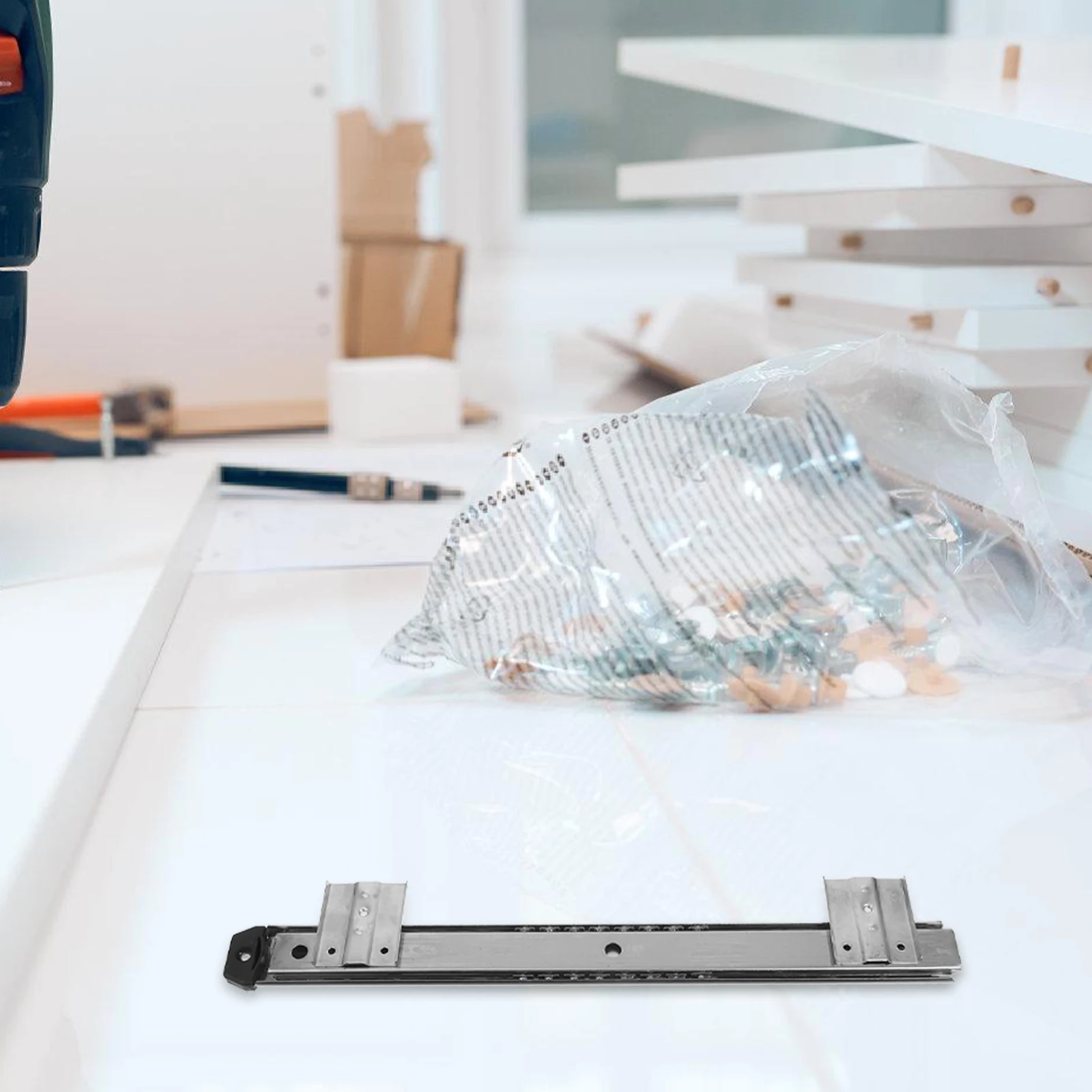 

1 Set Keyboard Tray Slide Cold Rolled Steel Drawer Guide Install For Computer Table Cabinet Side Mount Bottom Track