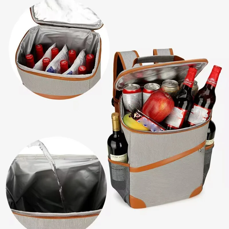 1pc Shoulder Insulation Bag Multifunctional Outdoor Picnic Insulation Fresh-keeping Backpack Leak-proof Ice BagTravel Essentials
