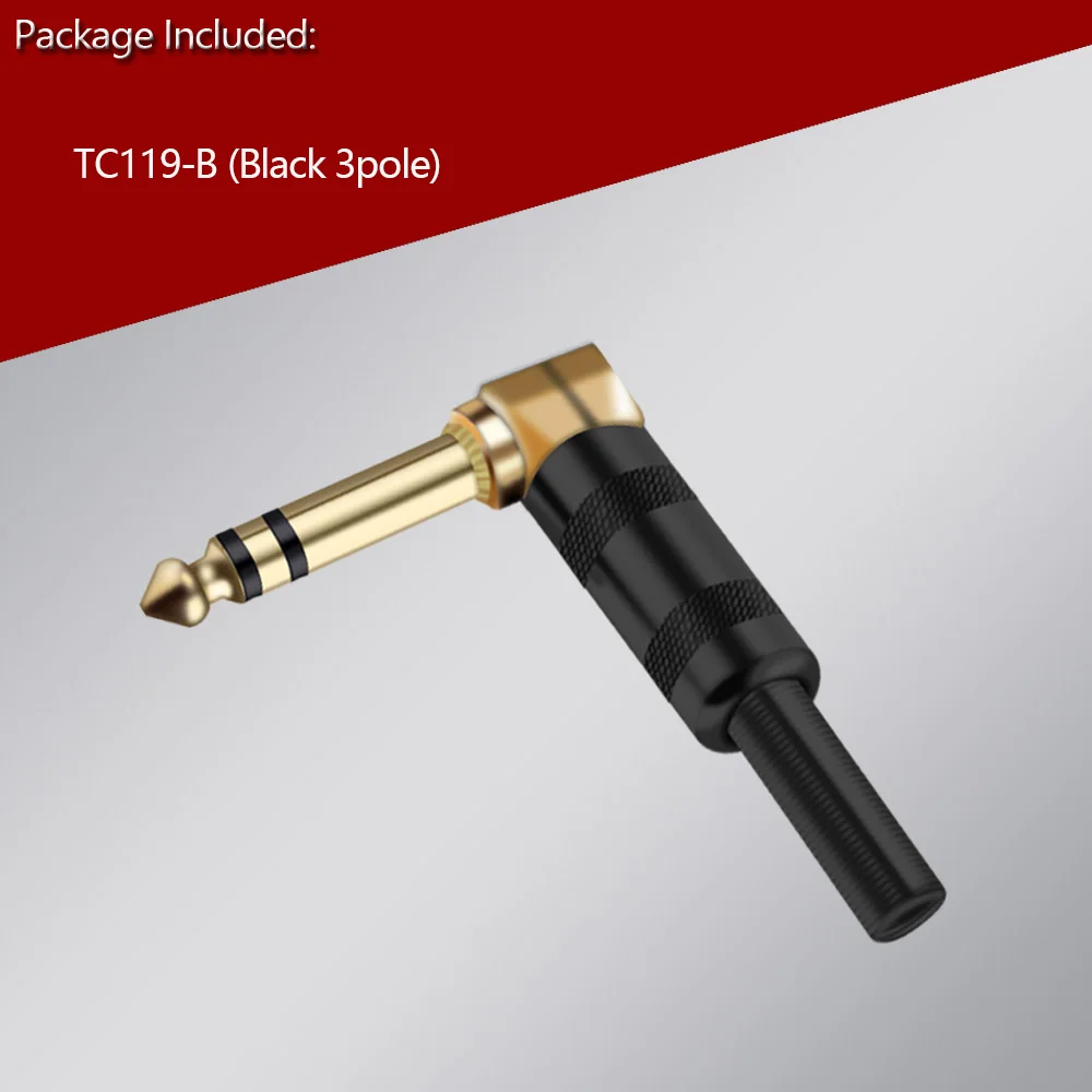 2 Stuks 6.35 Mm Mono/Stereo 1/4 "Haakse Stekkers 6 Hoeken Met Lente Stekker Connector jack Plug Voor Elektrische Gitaar Pedaal