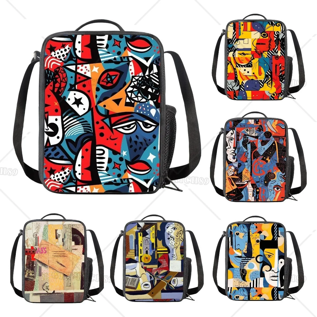 Picasso Painting Printed Insulated Lunch Bag Men Women Office Picnic Portable Lunch Box for Boy Girl School Thermal Meal Tote