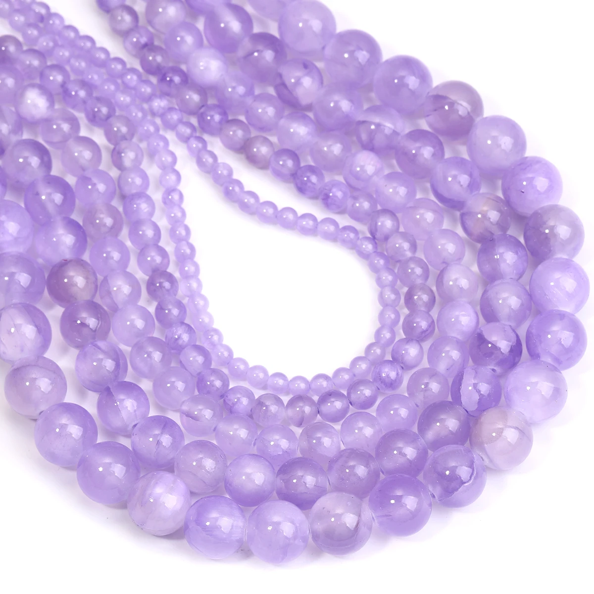 

Фиолетовый ледяной шелк, нефрит, круглые бусины из натурального камня для изготовления ювелирных изделий, бусины 15 дюймов, аксессуары «сделай сам»