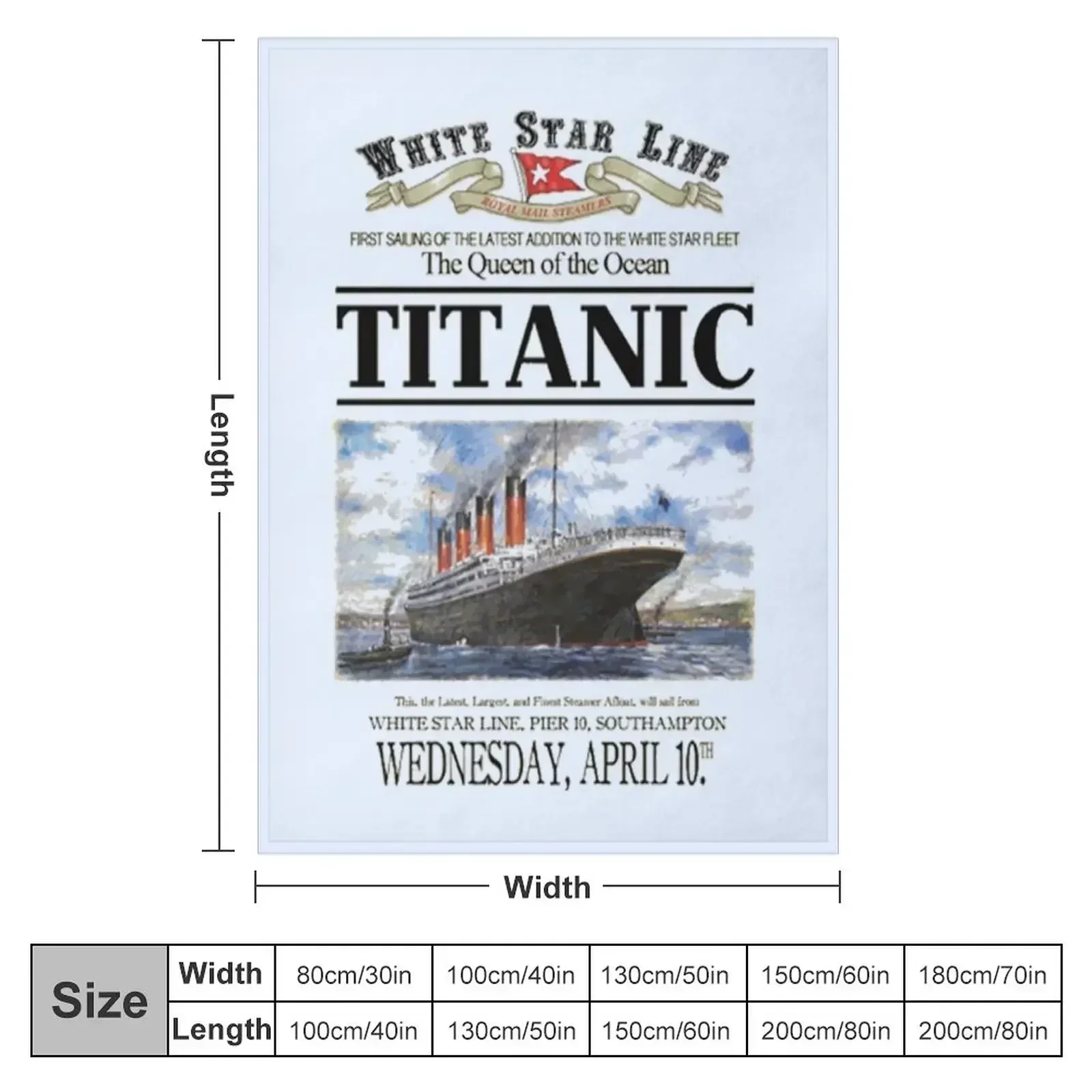 Titanic Sinking Vintage Poster Cruise Ship Atlantic Ocean Voyage Throw Blanket Flannels Blankets For Bed Blankets