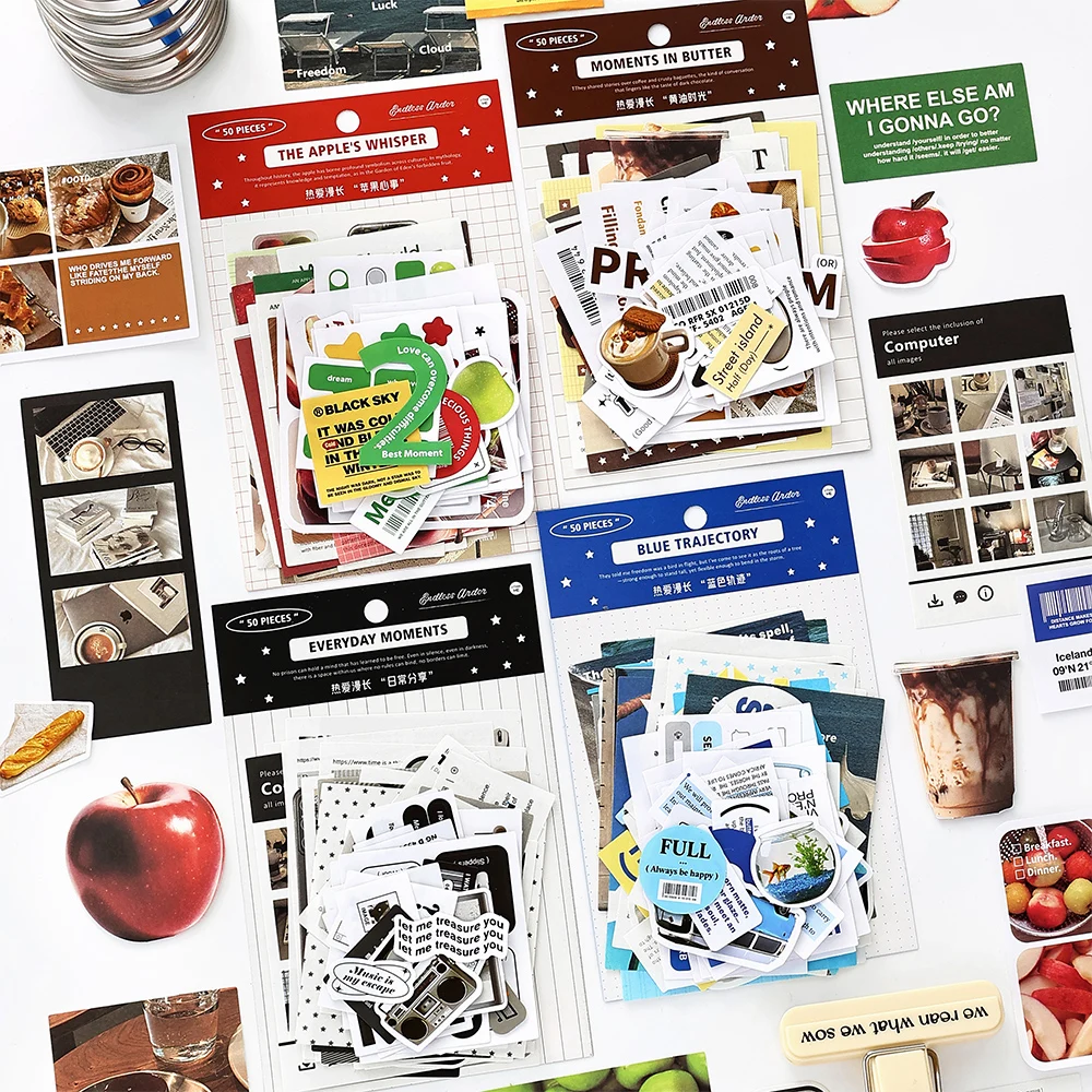 

Набор из 50 винтажных декоративных наклеек в стиле INS для творчества: для дневников, коллажей, фотоальбомов, скрапбукинга и эстетического оформления