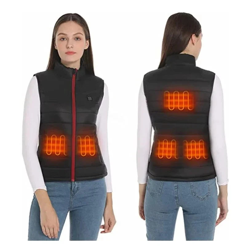 Donne 9 zone di gilet riscaldato giacche riscaldate elettriche abbigliamento sportivo da donna cappotto riscaldato cappotto termico in grafene