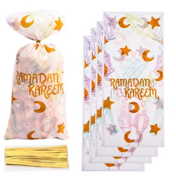 25/50pcs Ramadan Kareem Gift Bags Eid Mubarak Candy Cookie Bag 2024 Islamic Muslim Party Supplies Eid Gift Packaging Pouch Decor