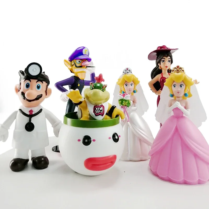 

Super Mario Bros Prince Bowser Princess Peach PVC Action Figures Toys Collectible Puppets Model Toys for Children Birthday Gifts