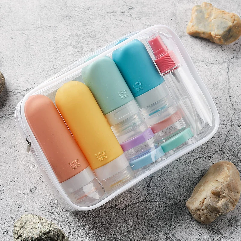 17 Pack Silicone Leak Proof Travel Bottle Set TSA-Approved Containers For Toiletries And Conditioner