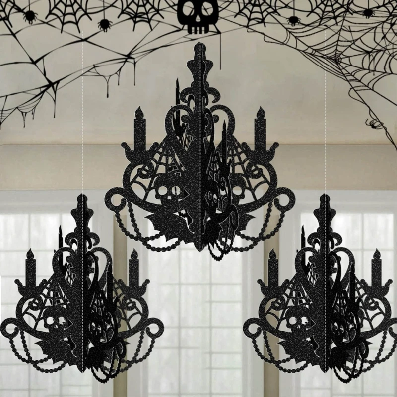 Kid Safe Halloween Paper Candelabra Hanging Ornament Candlestick Silhouettes Gift best sale