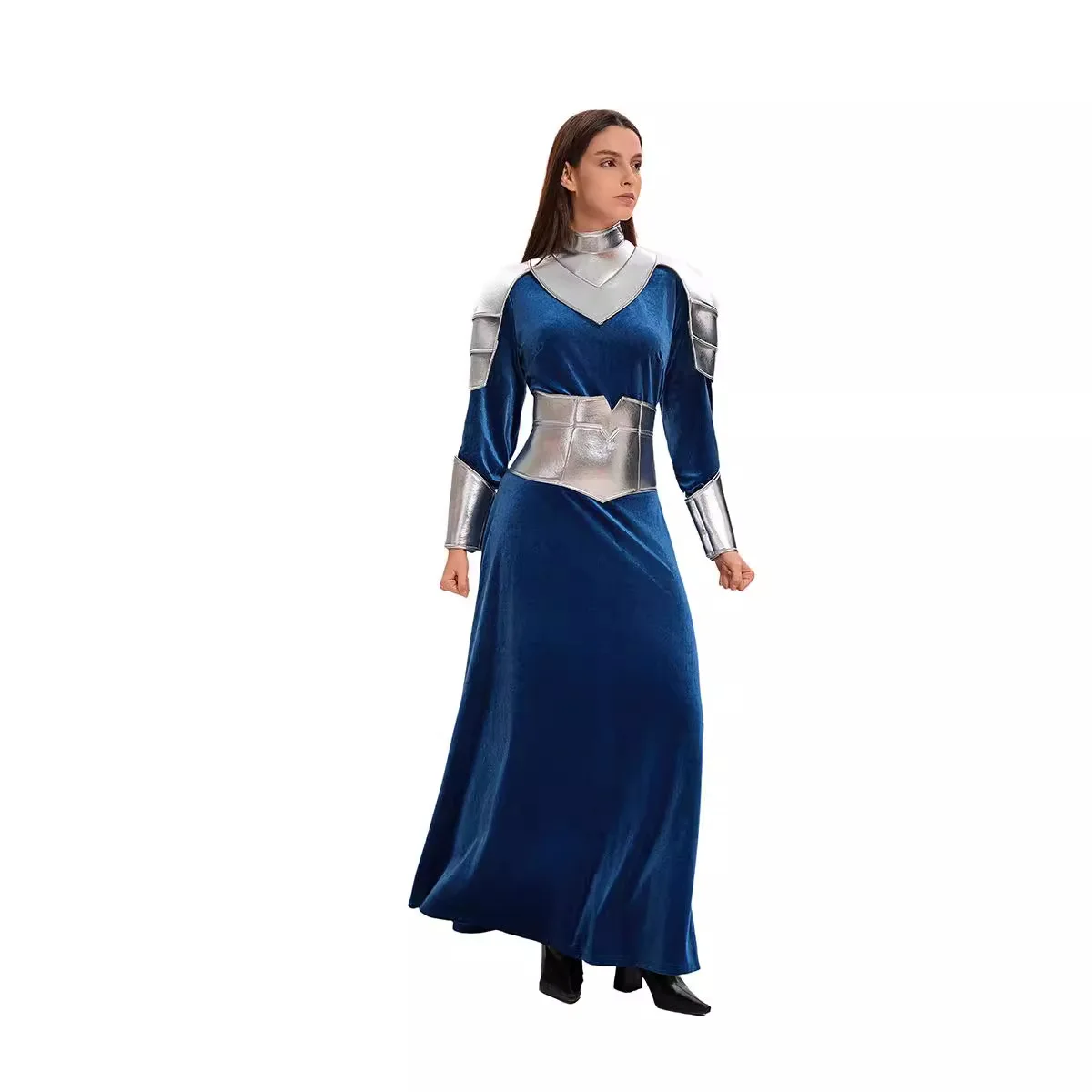 Costume da combattimento per Halloween per adulti Cavaliere medievale Guerriero Performance Cosplay Vestito da donna Puntelli di scena Abbigliamento etnico