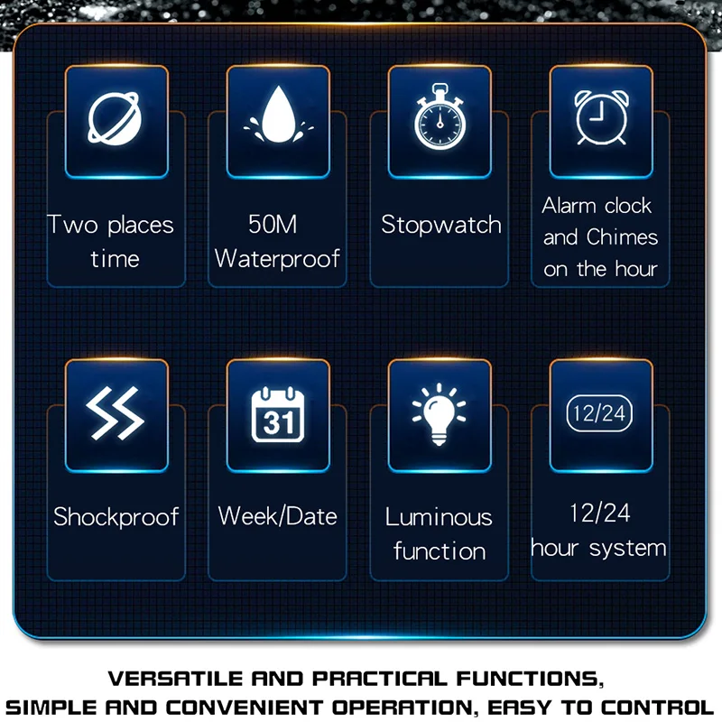 ساعات SANDA الرقمية التناظرية LED للرجال، متعددة الوظائف، رياضية خارجية، مضيئة، مقاومة للماء، كوارتز