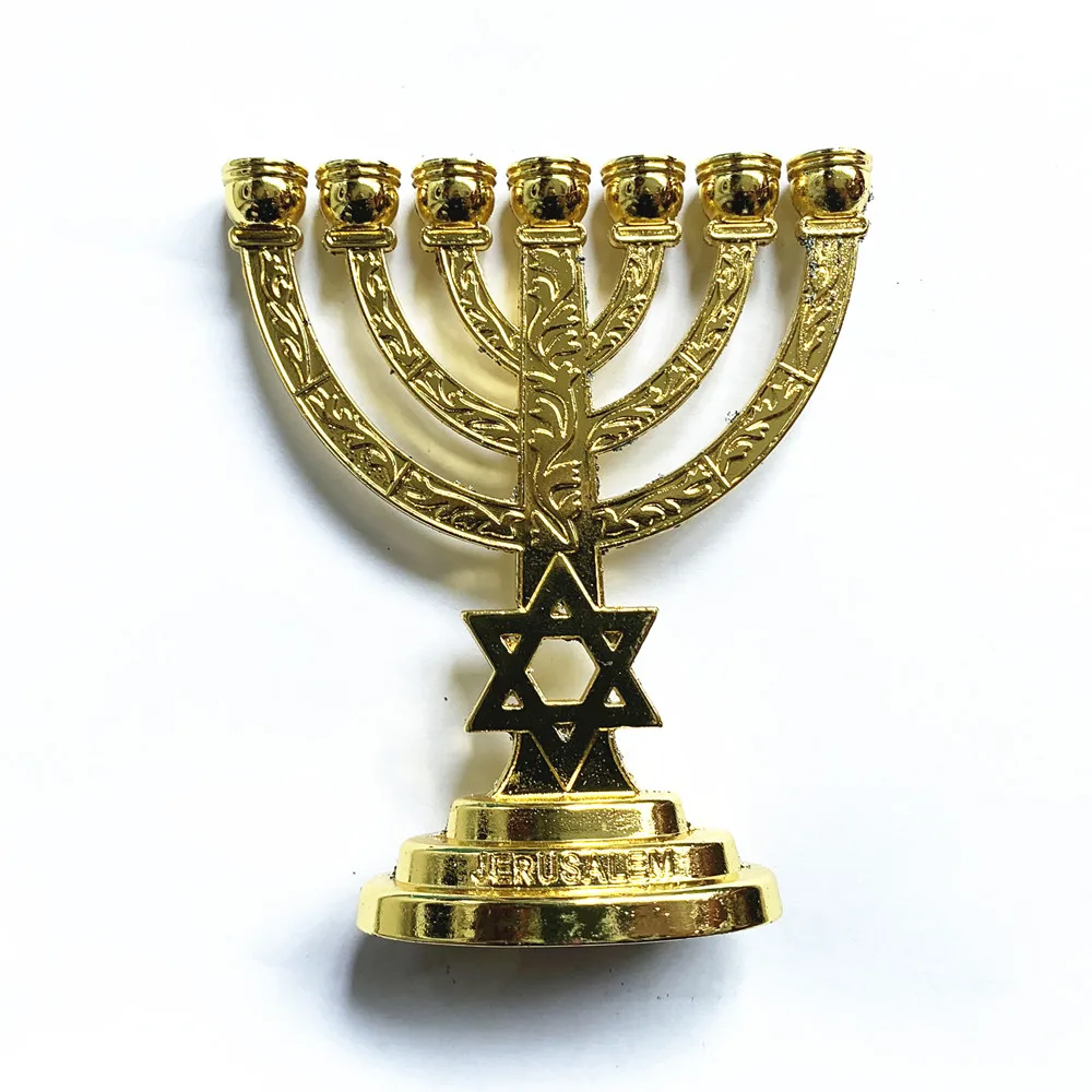 Jerusalem Menorah With Star of David Messianic Menora of brass