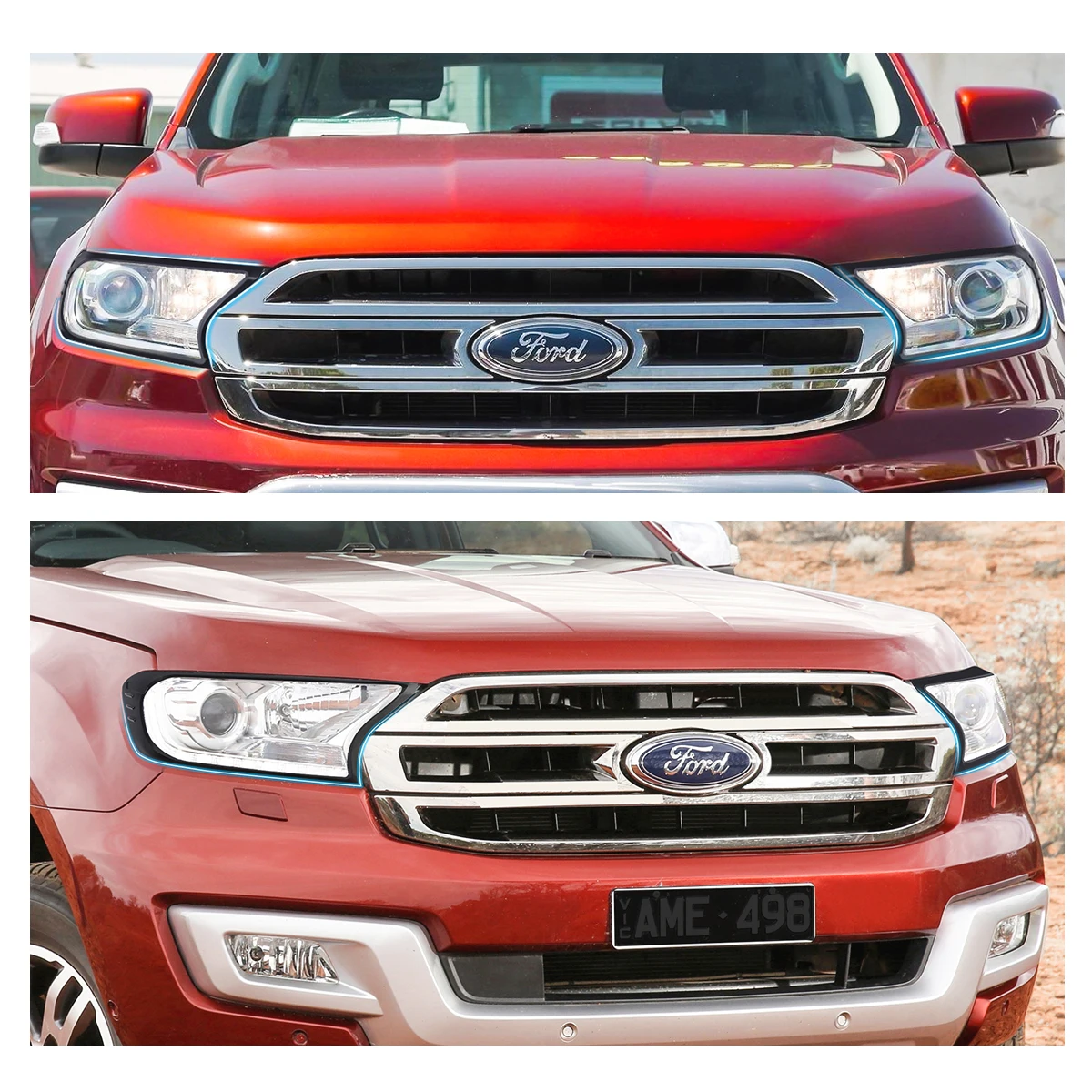 Head Light Head Lamp Cover Front Light Cover Trim Guard For Ford Everest 2015 2016 2017 2018 2019 2020 2021 2022 Car Accessories