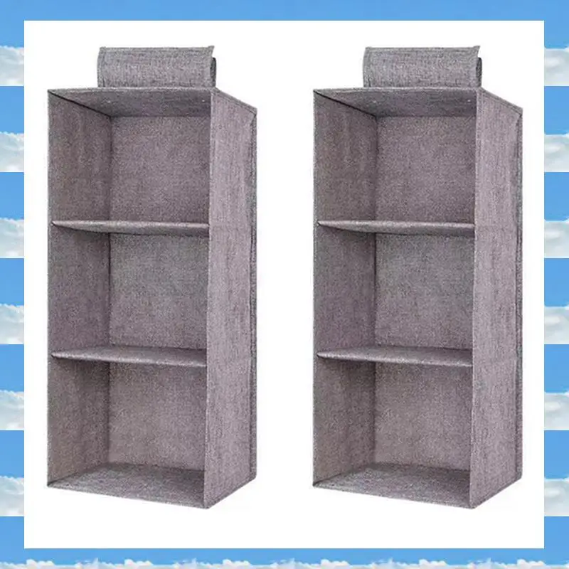 

A11I 2X Wardrobe Hanging Storage Bag Interlayer Drawer Type Clothes Hangers Holder Portable Organizer Hanging (3 Layers)
