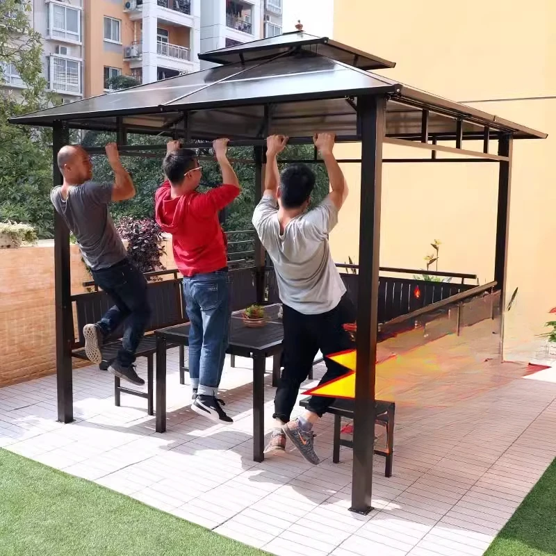 

Outdoor gazebo shading tent outdoor aluminum alloy open-air terrace simple mobile garden courtyard villa four-corner pavilion