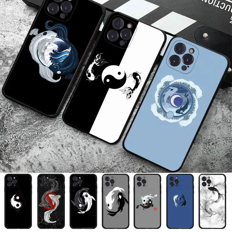 Fish Yin Yang Art Phone Case Silicone Soft For iphone 14 13 12 11 Pro Mini XS MAX 8 7 6 Plus X 2020 XR Shell