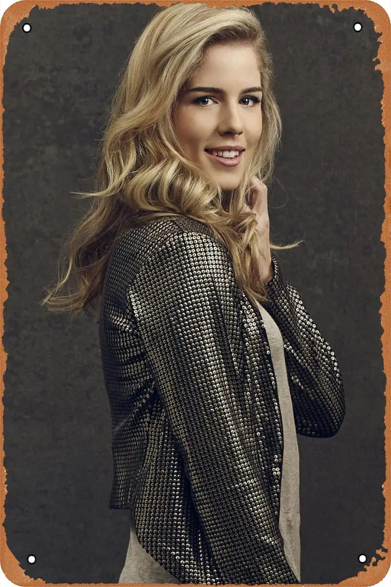 Emily Bett Rickards Metal Sign,Vintage Home Bar Pub Decorative Tin Sign Wall Poster, 8x12 Inch sign