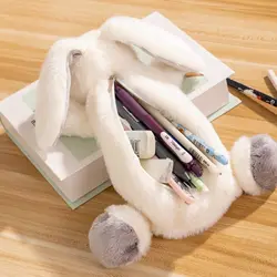 Cute Design Plush Animal Pencil Bag Large Capacity Pencil Holder Pen Storage Case School Pencil Box Makeup Bag