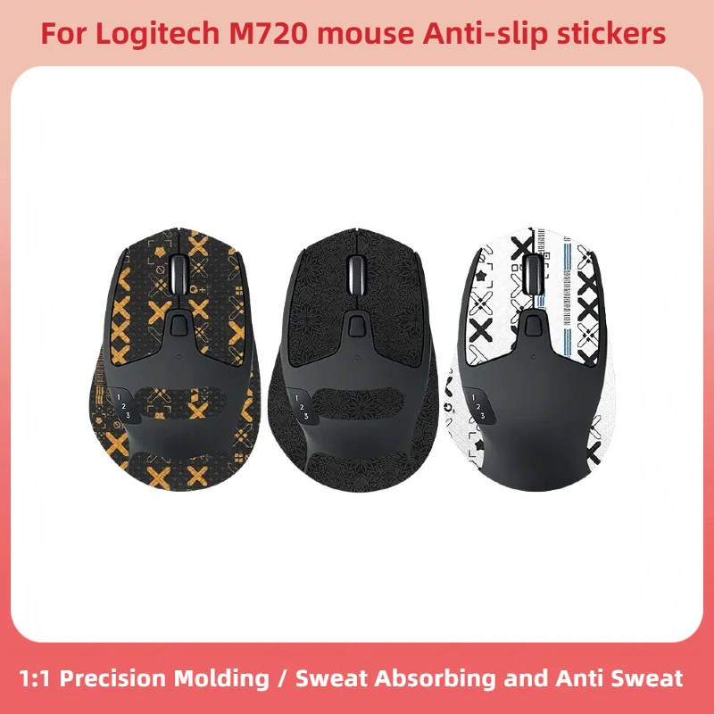 Anti-slip Anti-sweat Sweat-absorbing Stickers For LogitechM720mouse Including Side Protection Palm Coverage And Full-wrap Decals