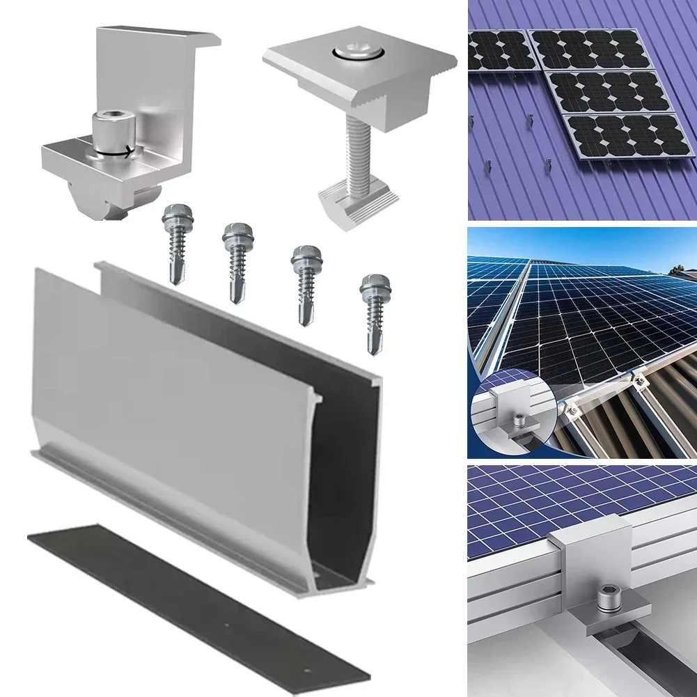 

Solar Panel Mount Bracket U-shaped Rails Clamp Fastening Module Mount Mounting PV Photovoltaic Racking Solar Power Supplies